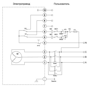 Электрическая схема электропривода САТУРН ЭП-ЧВ 380в